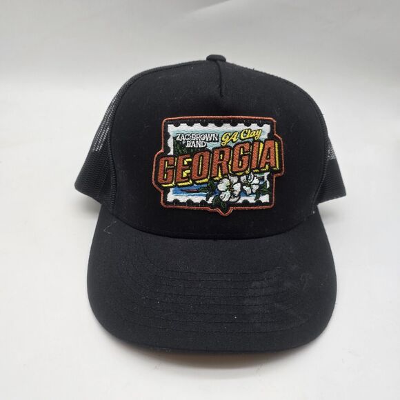Zac Brown Band Mesh Trucker Hat Snapback OS Adult Black Georgia Clay Patch - Picture 1 of 6